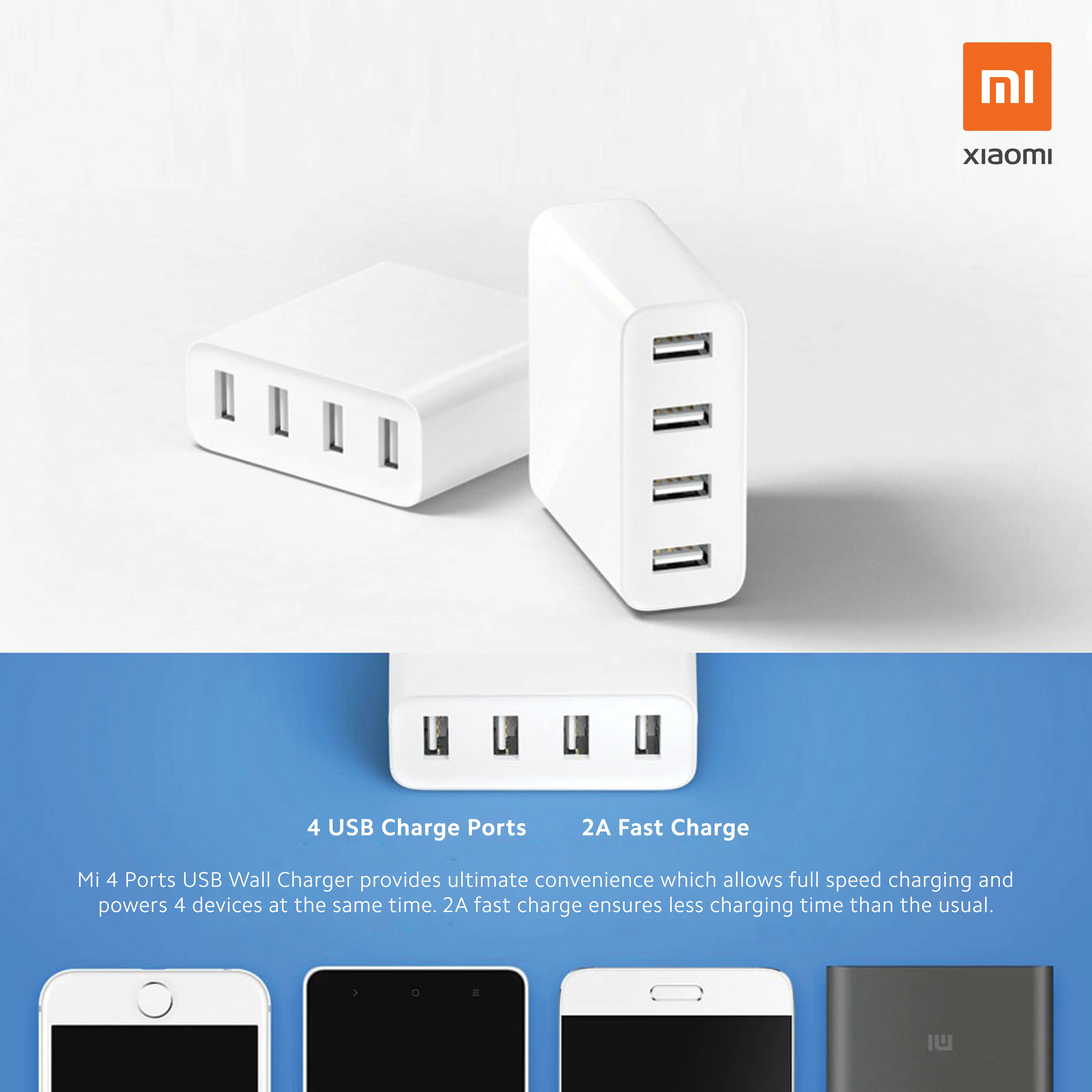 Mi 4 Ports USB Wall Charger - Image 4