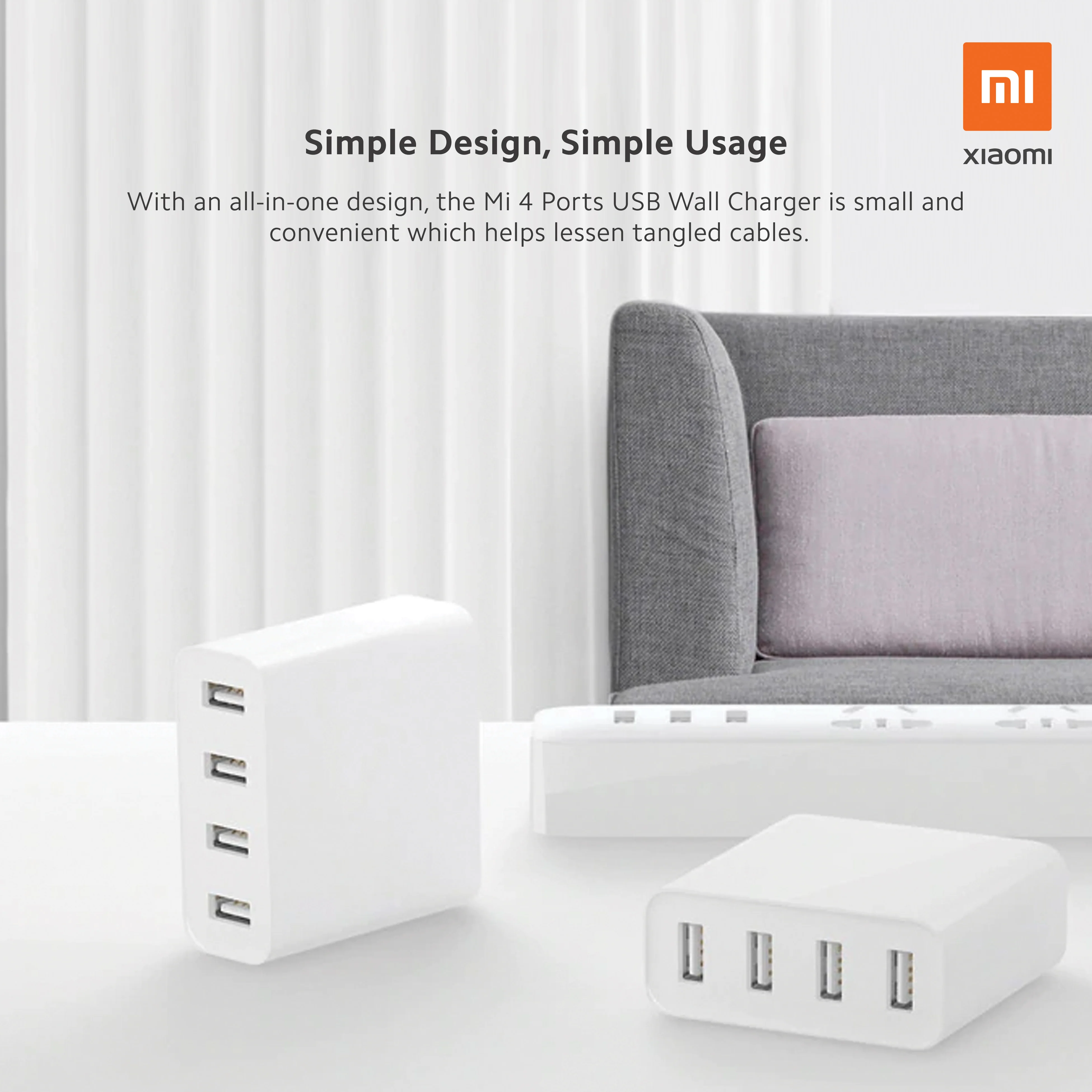 Mi 4 Ports USB Wall Charger - Image 6